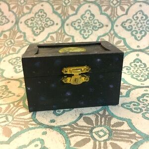 Hand painted full moon small wooden keepsake box